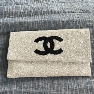White Beaded Clutch